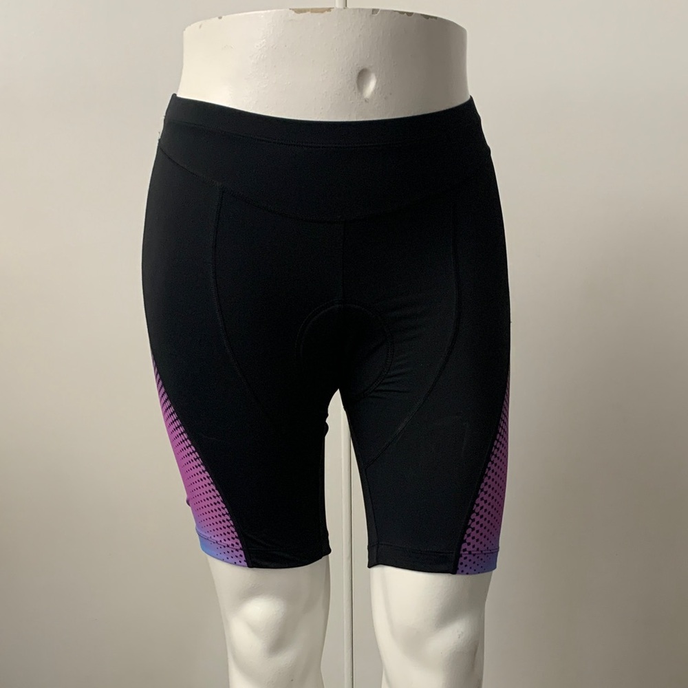 Beroy Black and Purple Bike Shorts
